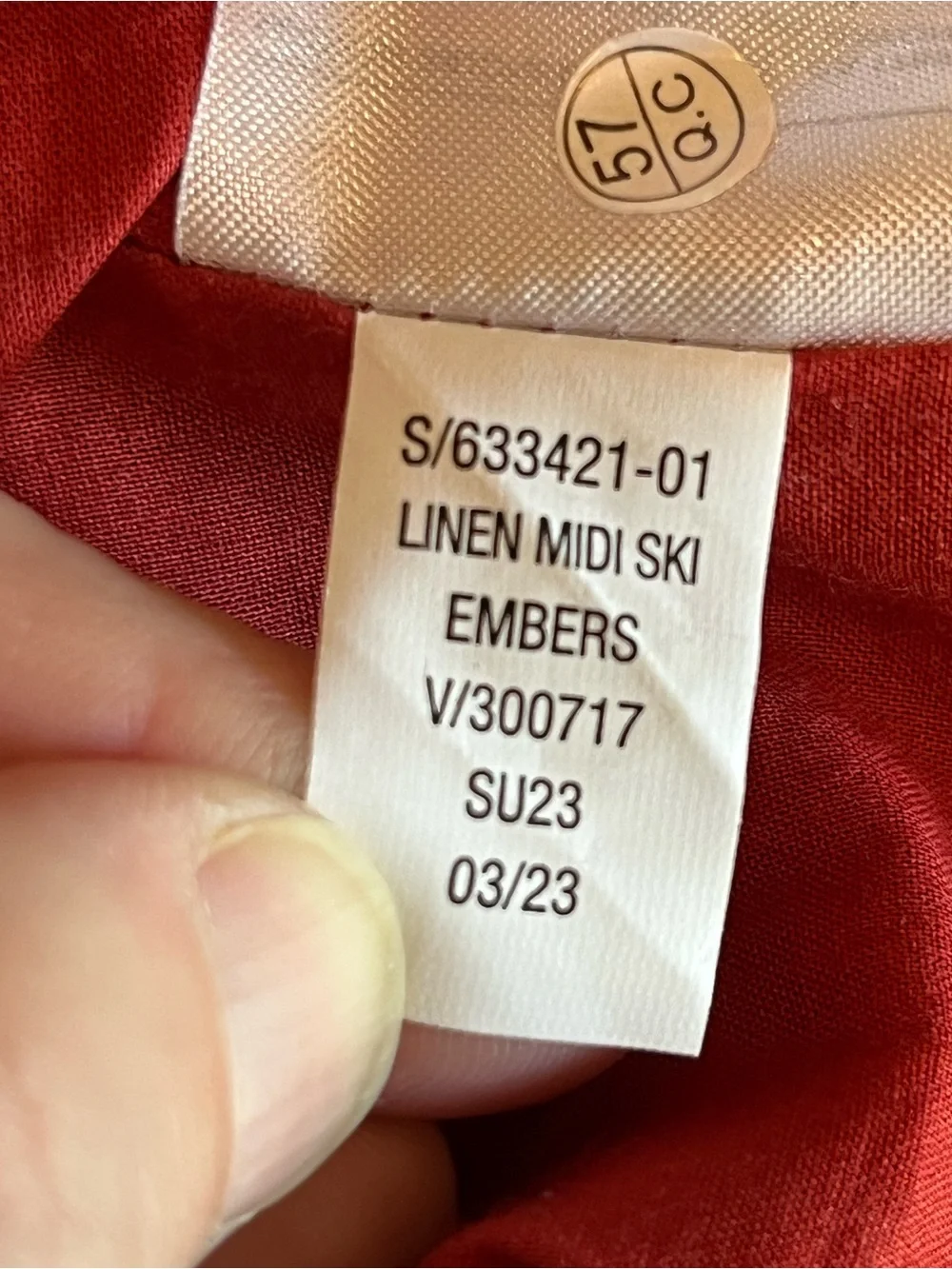 Banana Republic Embers Linen Blend Midi Skirt Pleated Pencil Rust Red Size 6